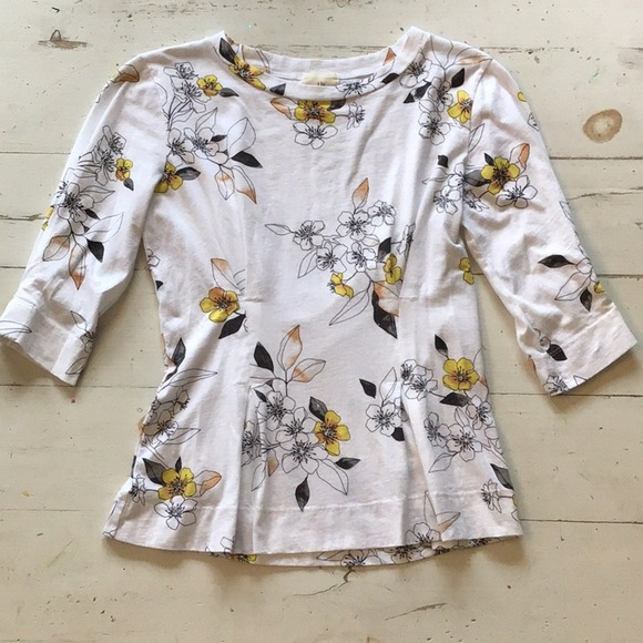 Anthropologie  t.la Rooney White Floral Peplum Top - Picture 5 of 9